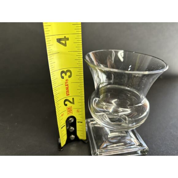 SET OF 5 DUNCAN & MILLER Alden GLASS Juice Oyster Fruit Cocktail Square Pedestal - Picture 5 of 7